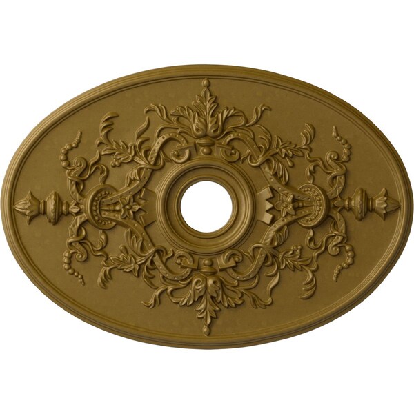 Ekena Millwork Alexa Ceiling Medallion (Fits Canopies up to 5 5/8"), 30 3/4"W x 21 1/4"H x 3 7/8"ID x 1 5/8"P, Gold CM21X30ALGLS - main